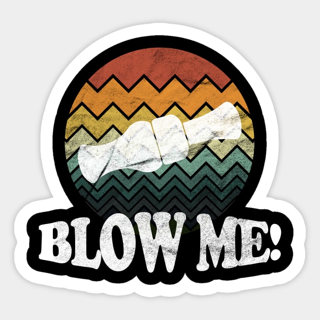 Blow Me! Funny Duck Hunting, Duck Call Vintage Style Grapgic Sticker by Designtigrate